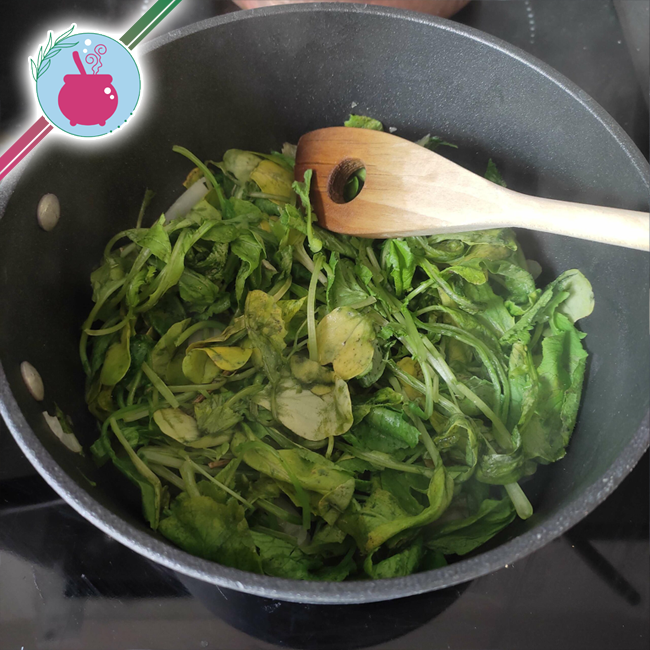 photo démarrage de la cuisson des fanes